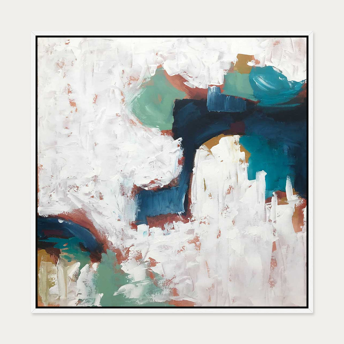 Into The Unknown Canvas Art — 70 x 70 cm — White Frame