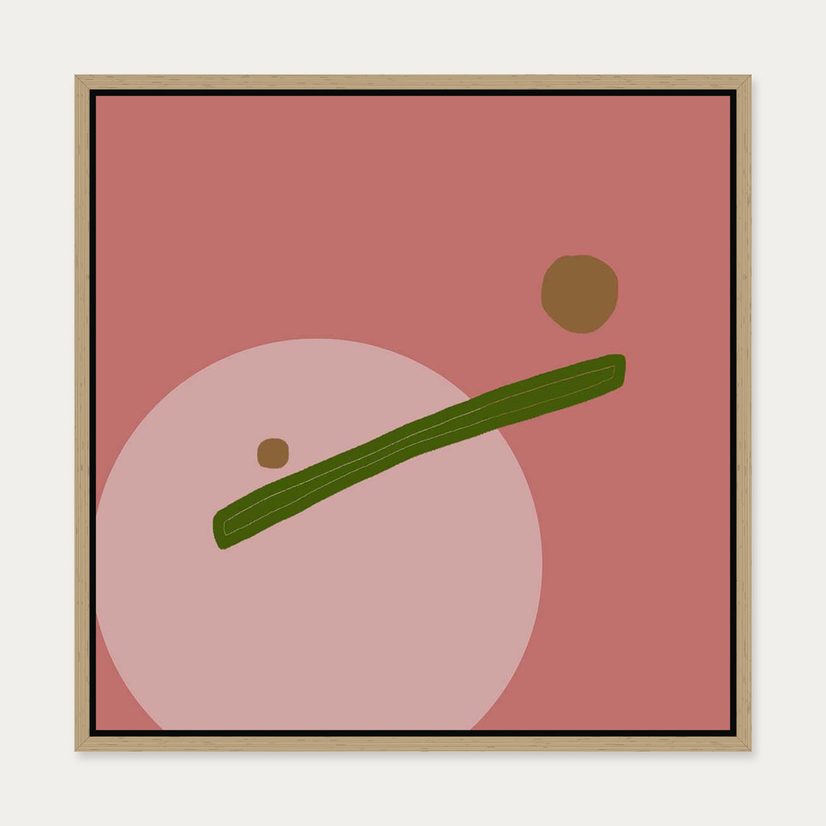 Juggling Act Canvas Art — 50 x 50 cm — Oak Frame