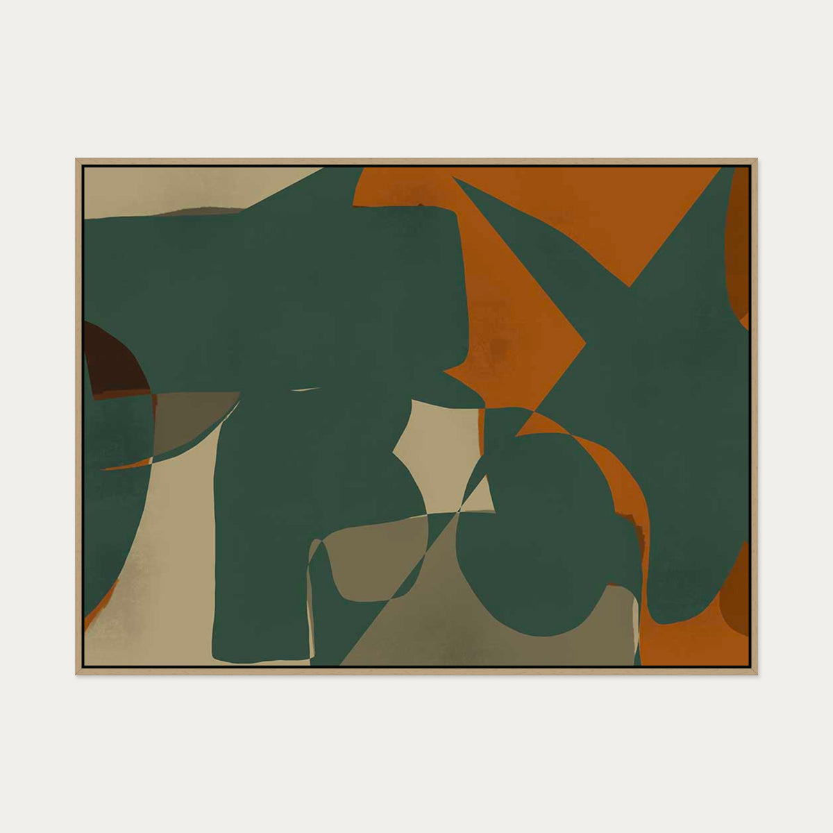 Jungle Botanical Canvas Art — 90 x 120 cm — Oak Frame