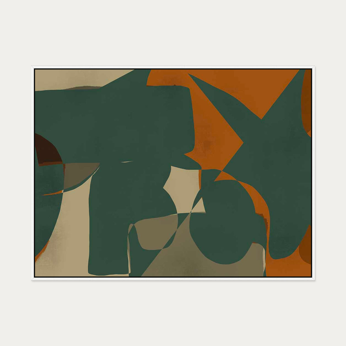 Jungle Botanical Canvas Art — 90 x 120 cm — White Frame