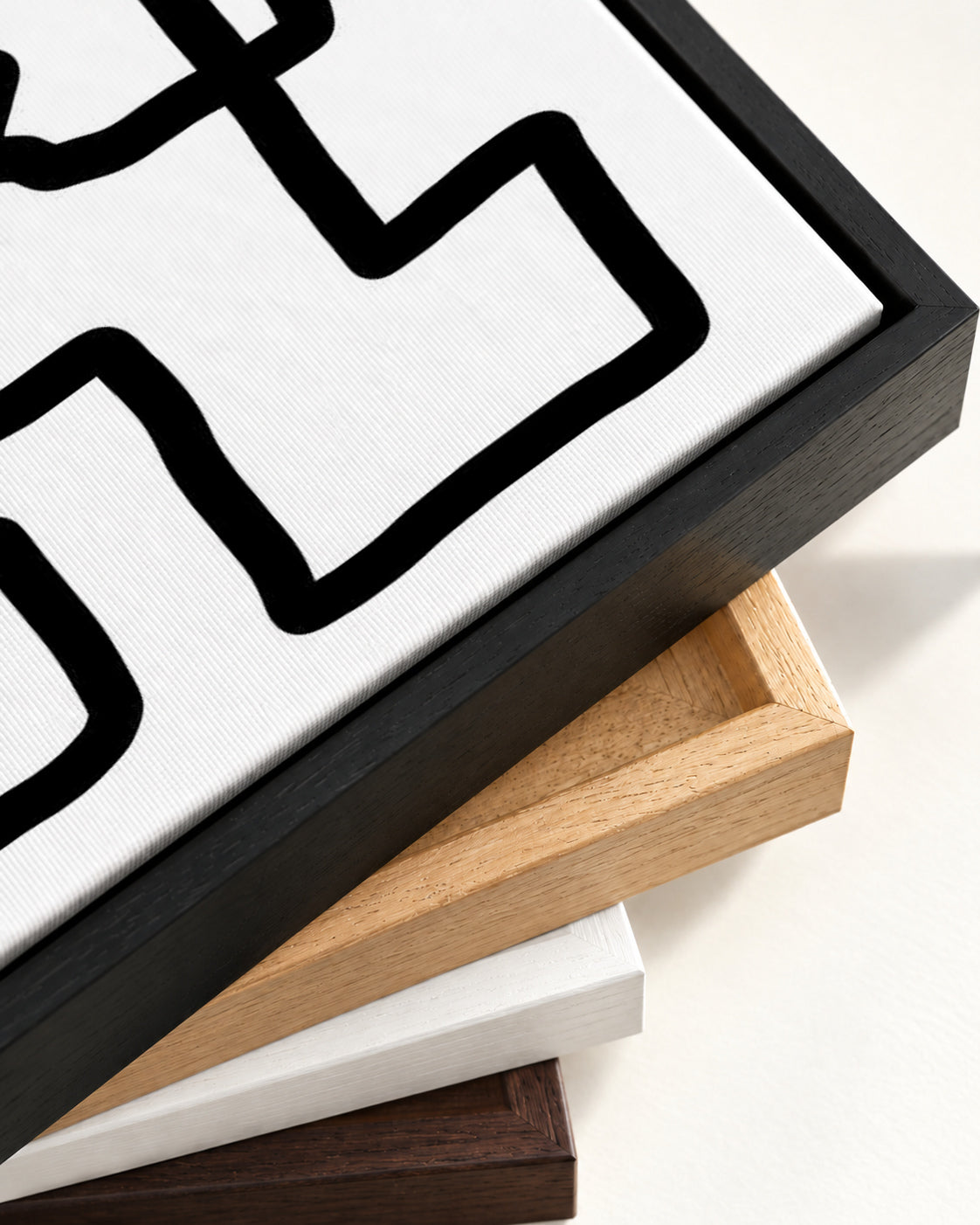 Labyrinth Line Canvas Art — framed canvas corner and wrapped canvas detail