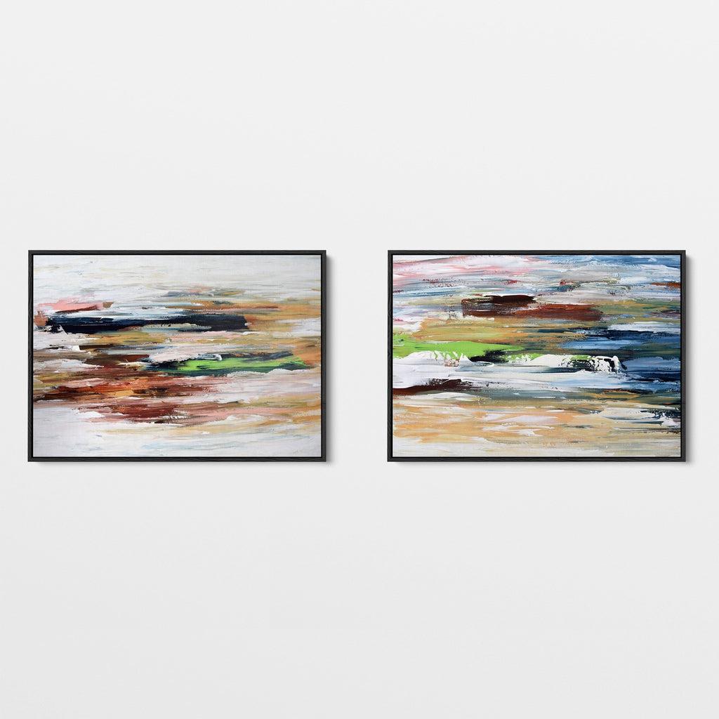 Landscape Beige Abstract Canvas Set Of 2