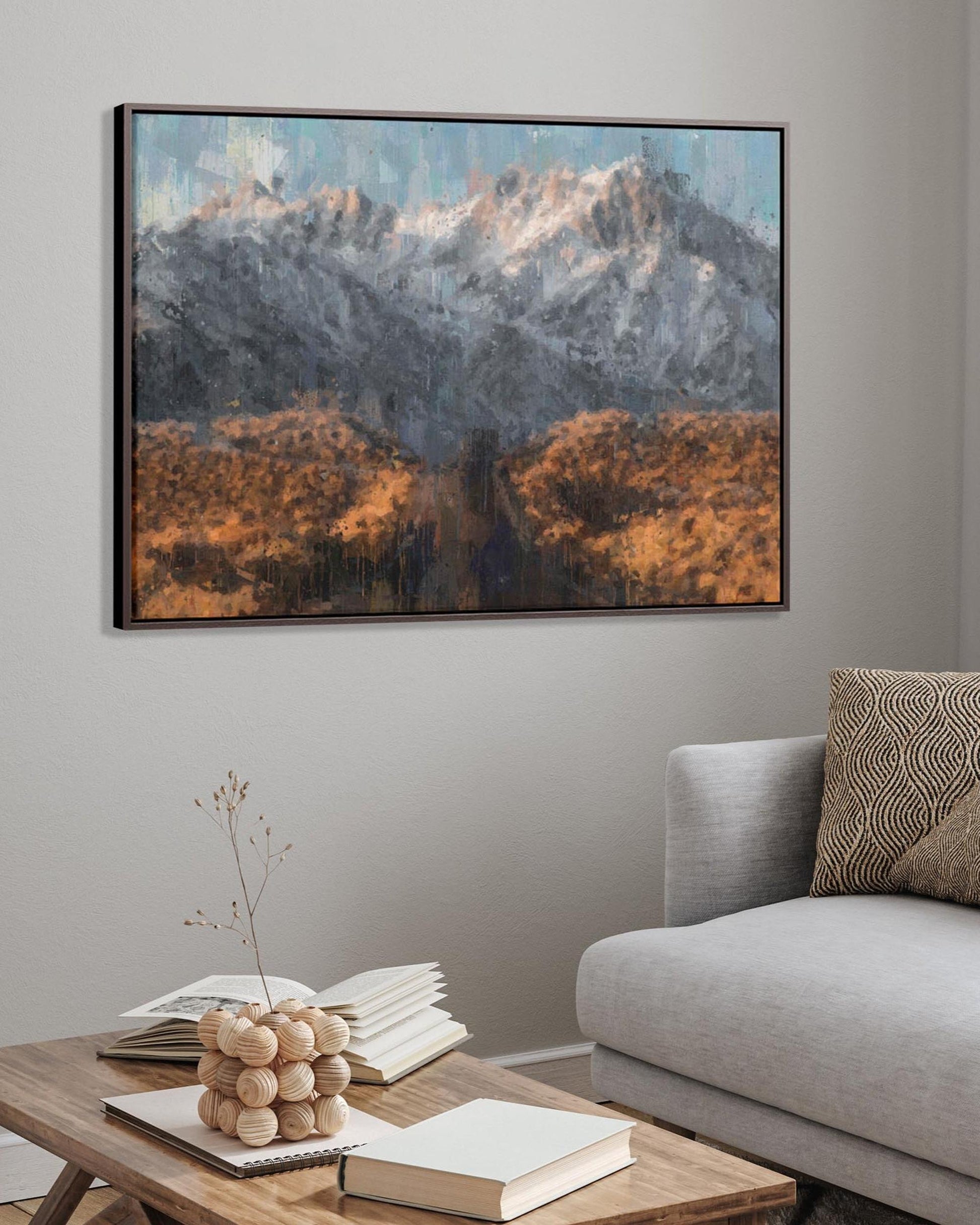 Rocky Mountains Fine Art Painting Framed Canvas-Abstract House
