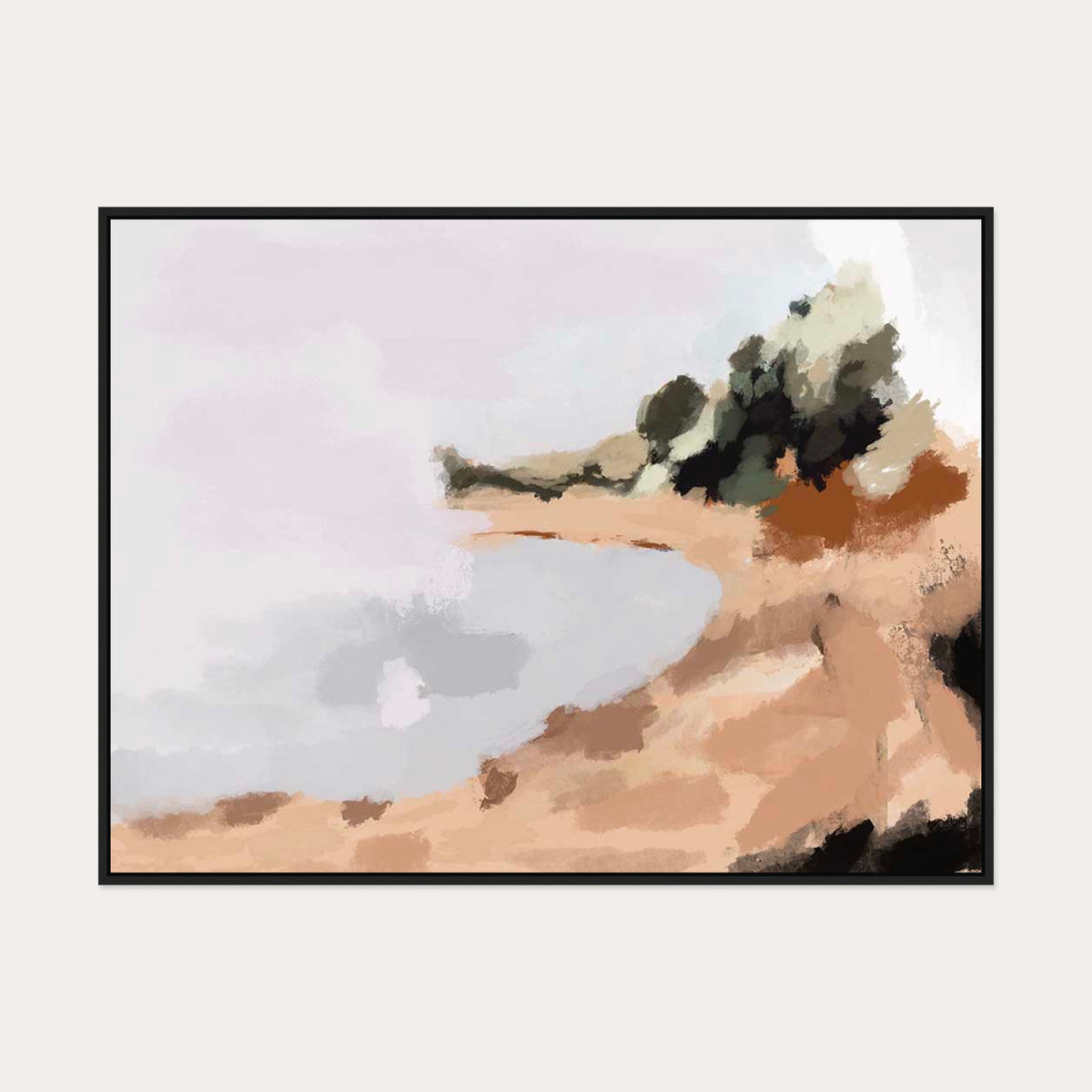 Landscape Study I Canvas Art — 90 x 120 cm — Black Frame