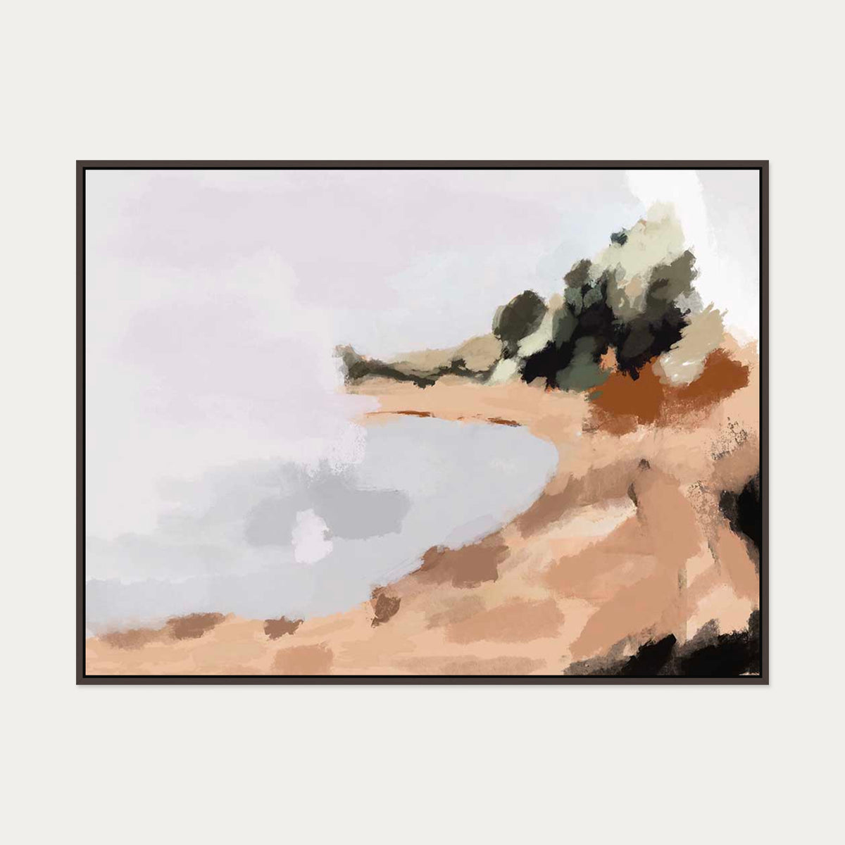 Landscape Study I Canvas Art — 90 x 120 cm — Brown Frame