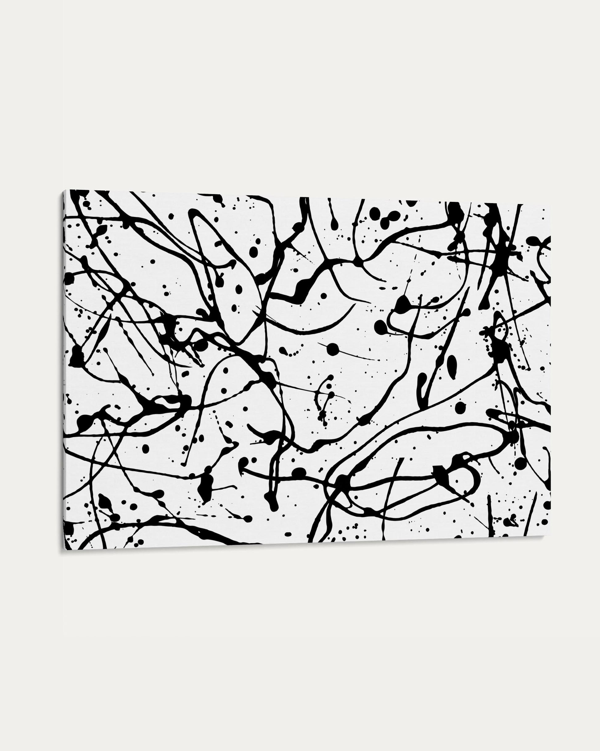 Abstract black and white art print on a white background