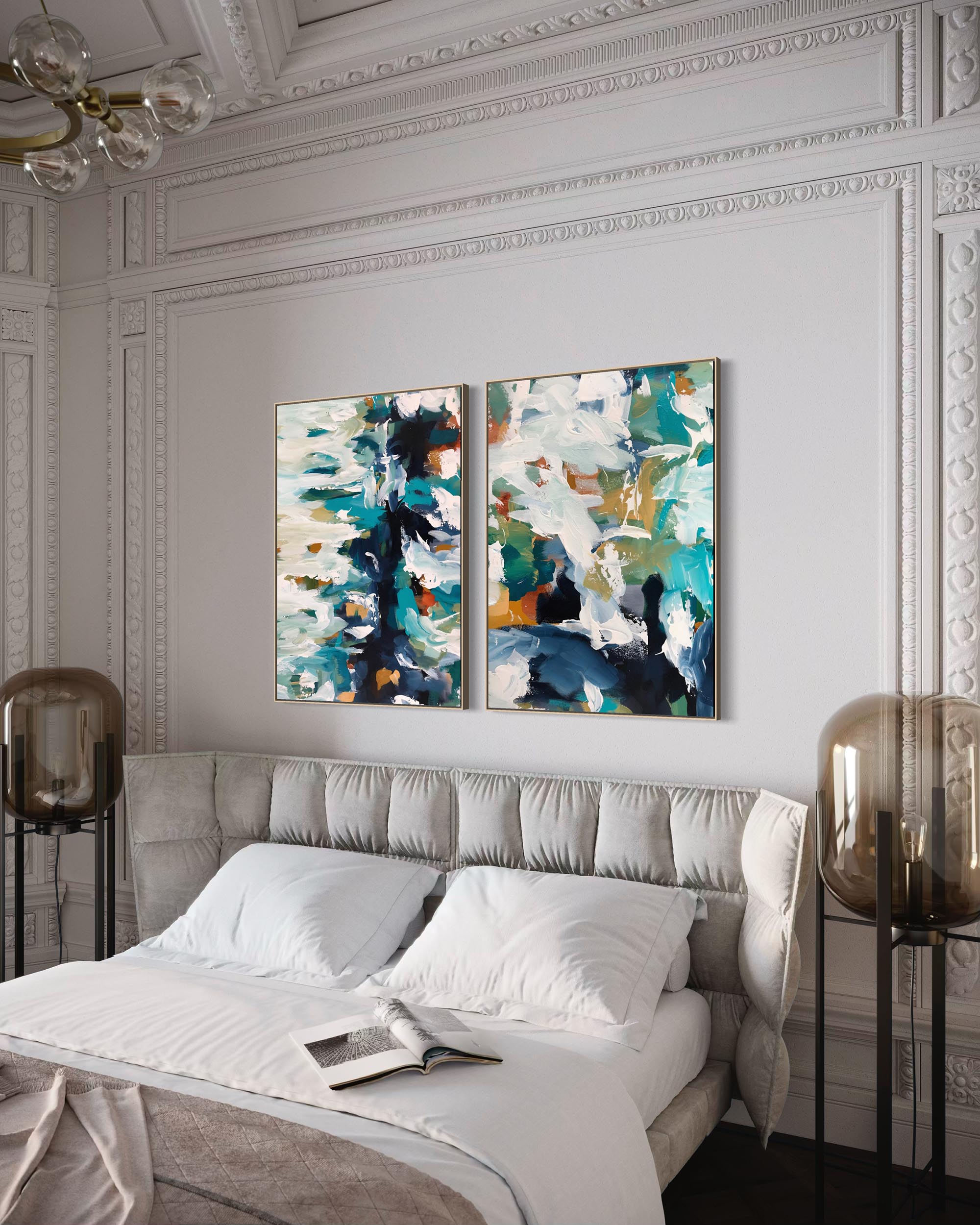 Blue Water Canvas Set Of 2