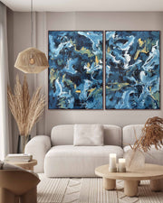 Underneath The Starlit Sky | Diptych Original Paintings | 200x150cm