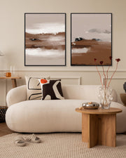big canvas wall brown abstract landscape wall art in modern living room