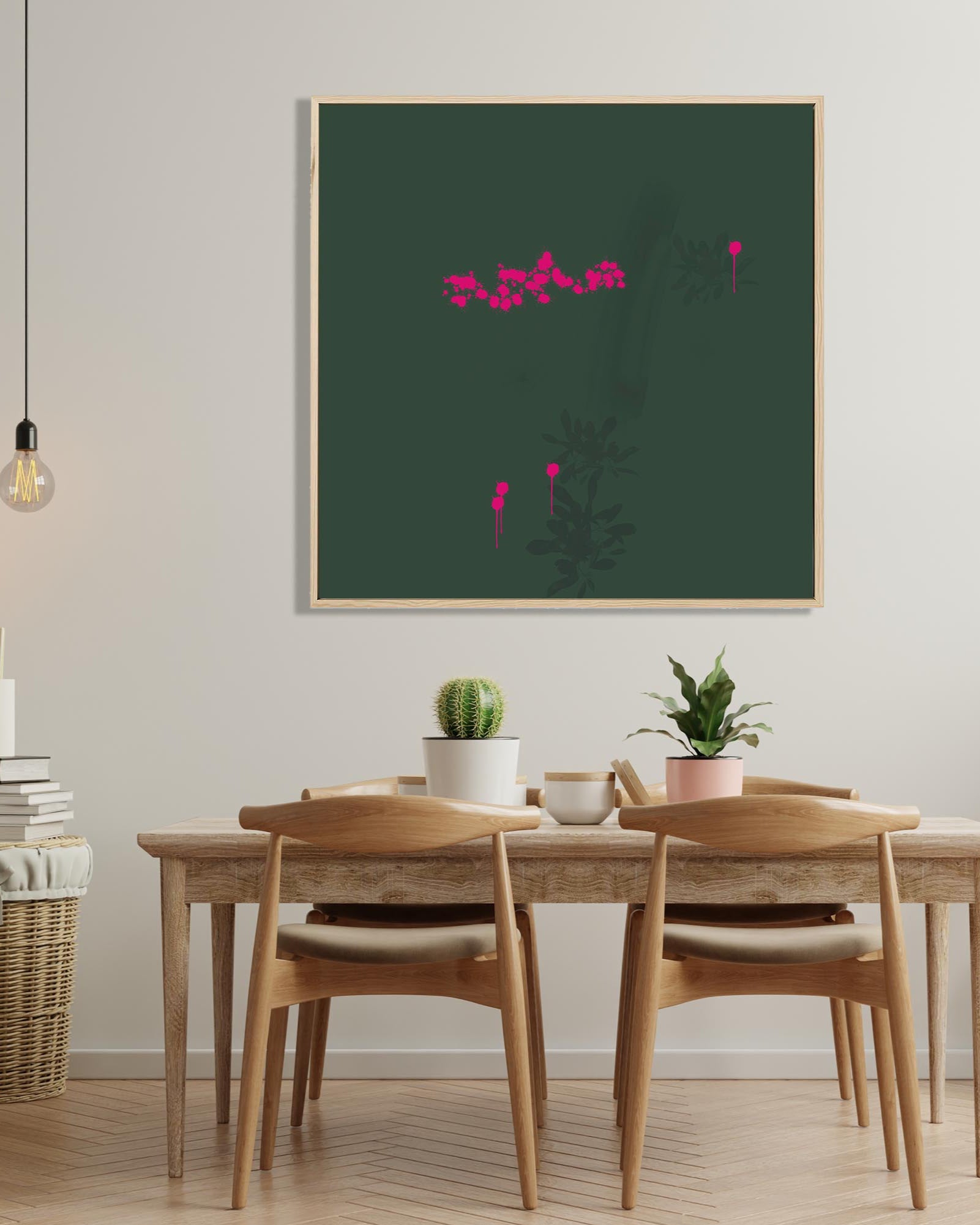 Earthy Strokes Framed Canvas-Abstract House