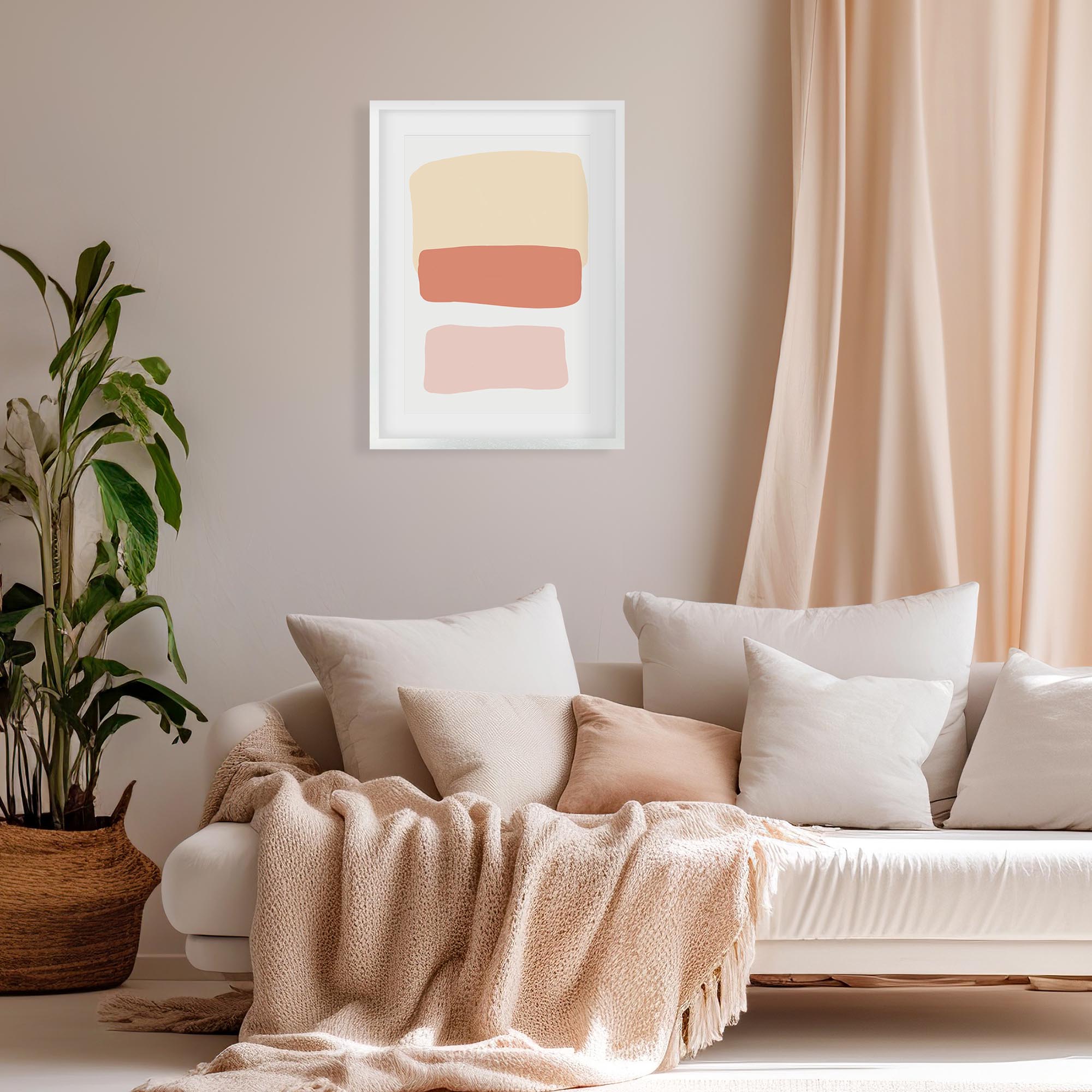 Three Blush Shapes Framed Art