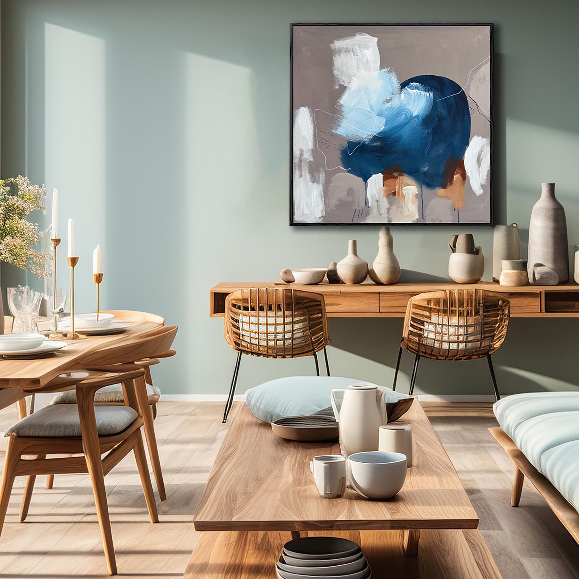 Further Down The Line - Original Painting-Abstract House