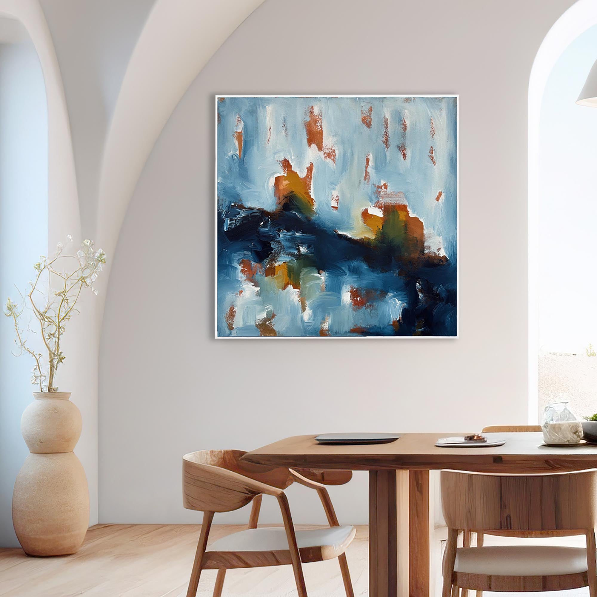 Crossing The River - Original Painting-Abstract House