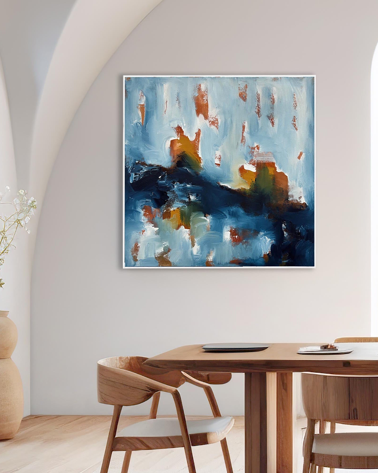 Crossing The River - Original Painting-Abstract House