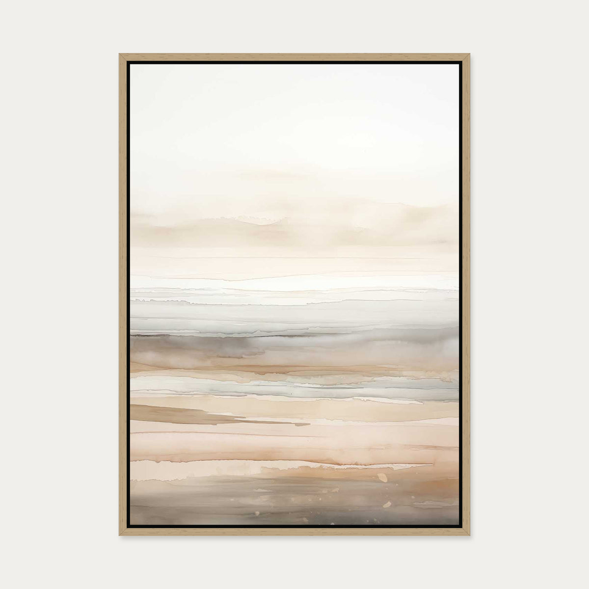 Layered Calm Canvas Art — 50 x 70 cm — Oak Frame
