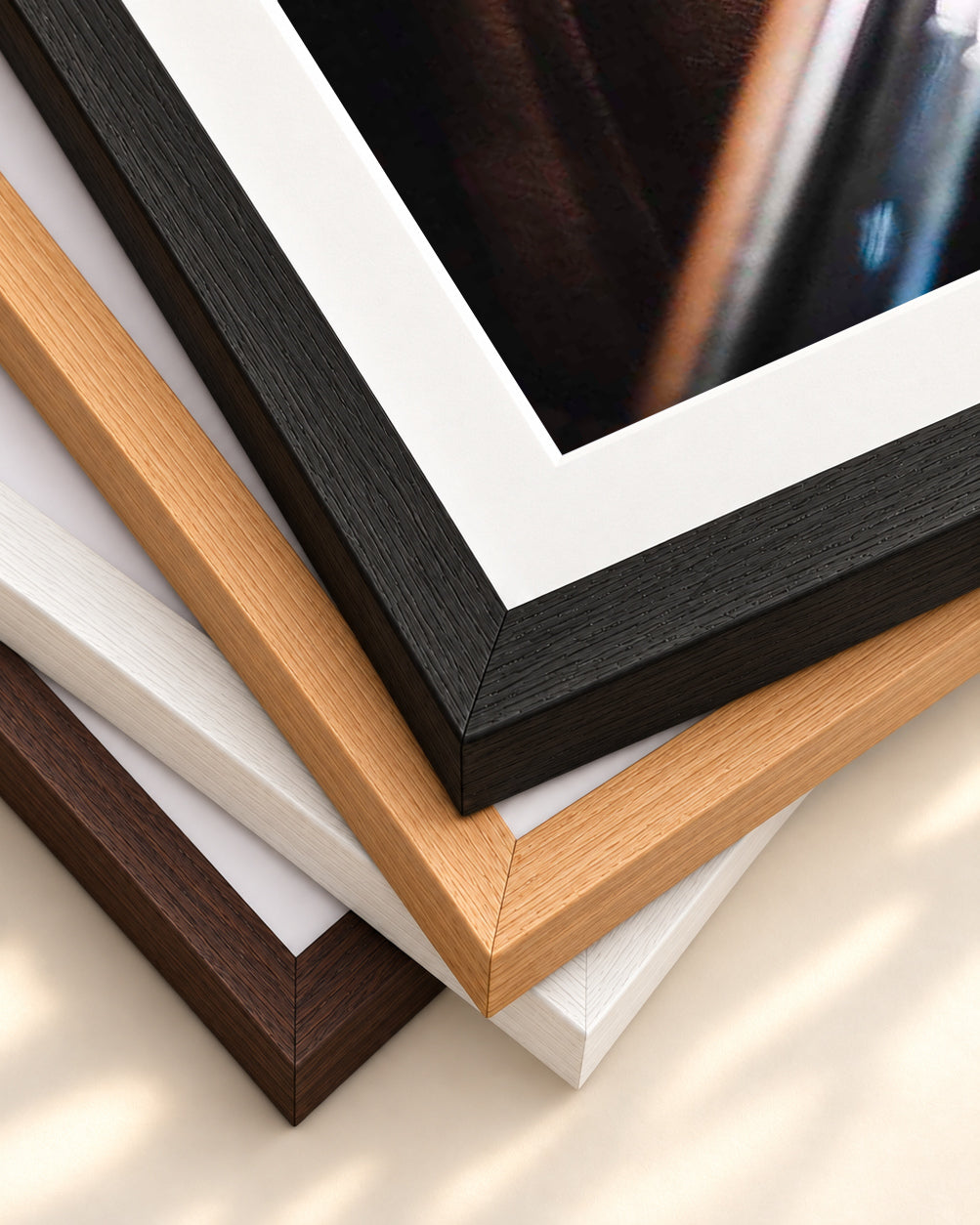 Leather Seat Wall Art Print — framed print corner with 5 cm mount and bevel