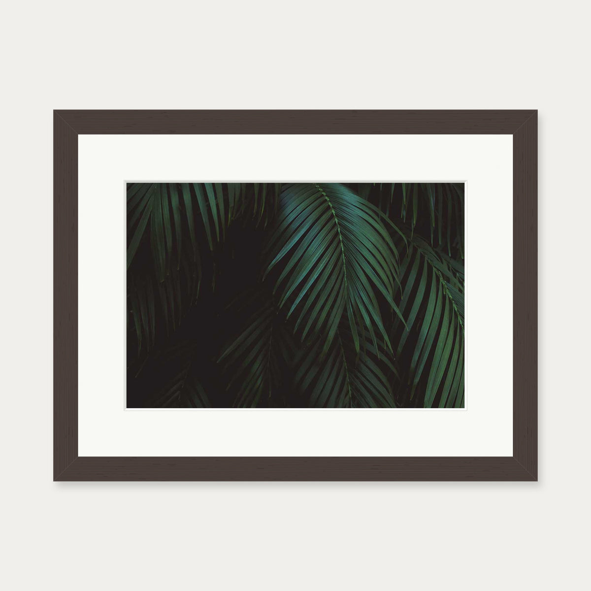 Leaves Portrait Wall Art Print — 30 x 40 cm — Brown Frame