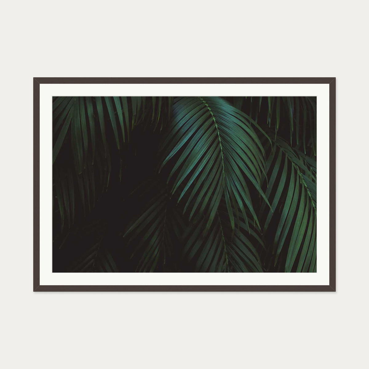 Leaves Portrait Wall Art Print — 70 x 100 cm — Brown Frame