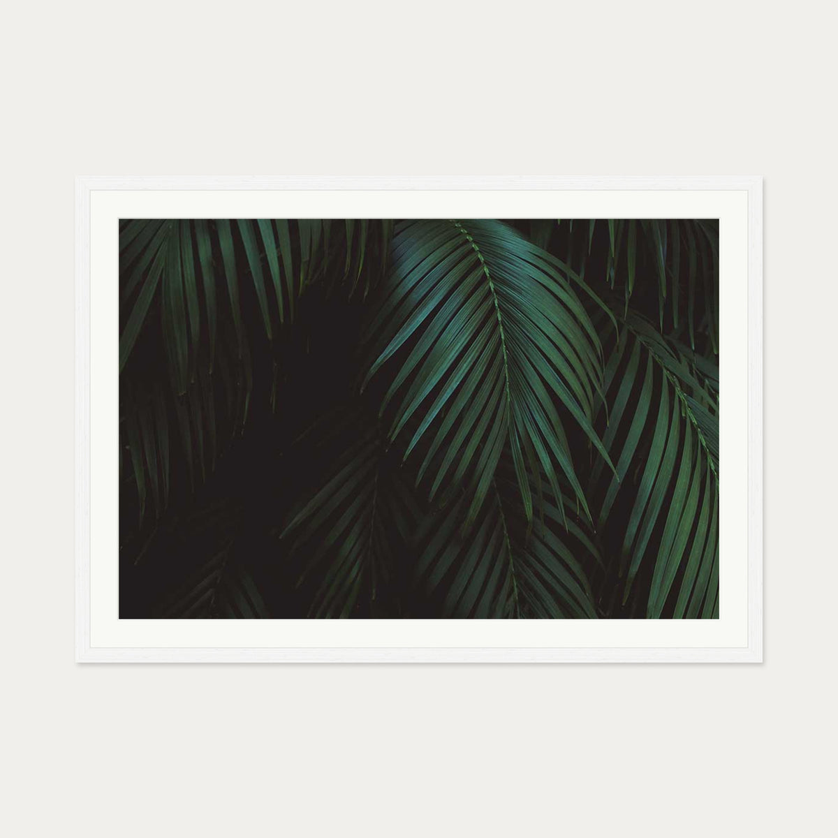 Leaves Portrait Wall Art Print — 70 x 100 cm — White Frame