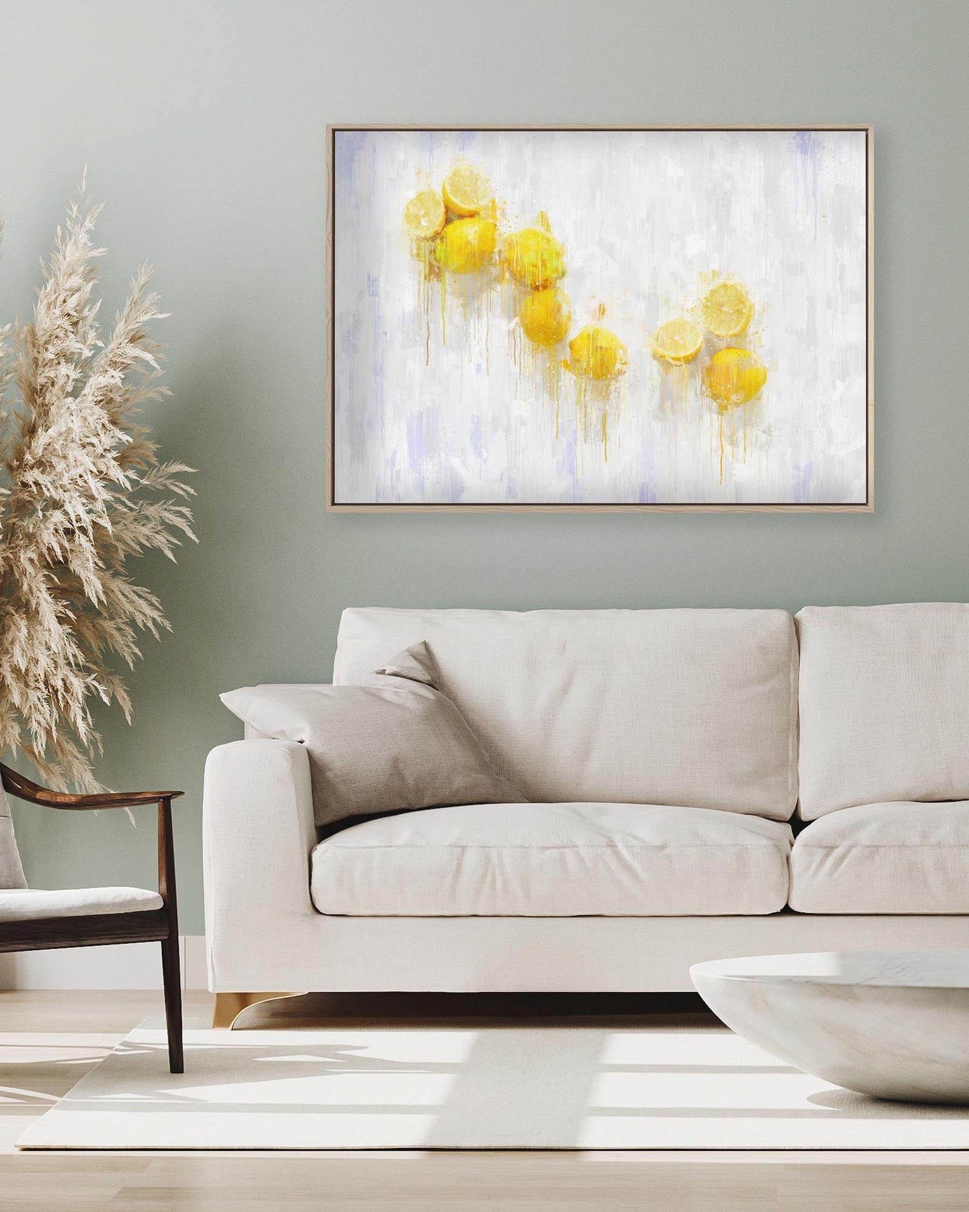 Lemons Still Life Fine Art Painting Framed Canvas-Abstract House