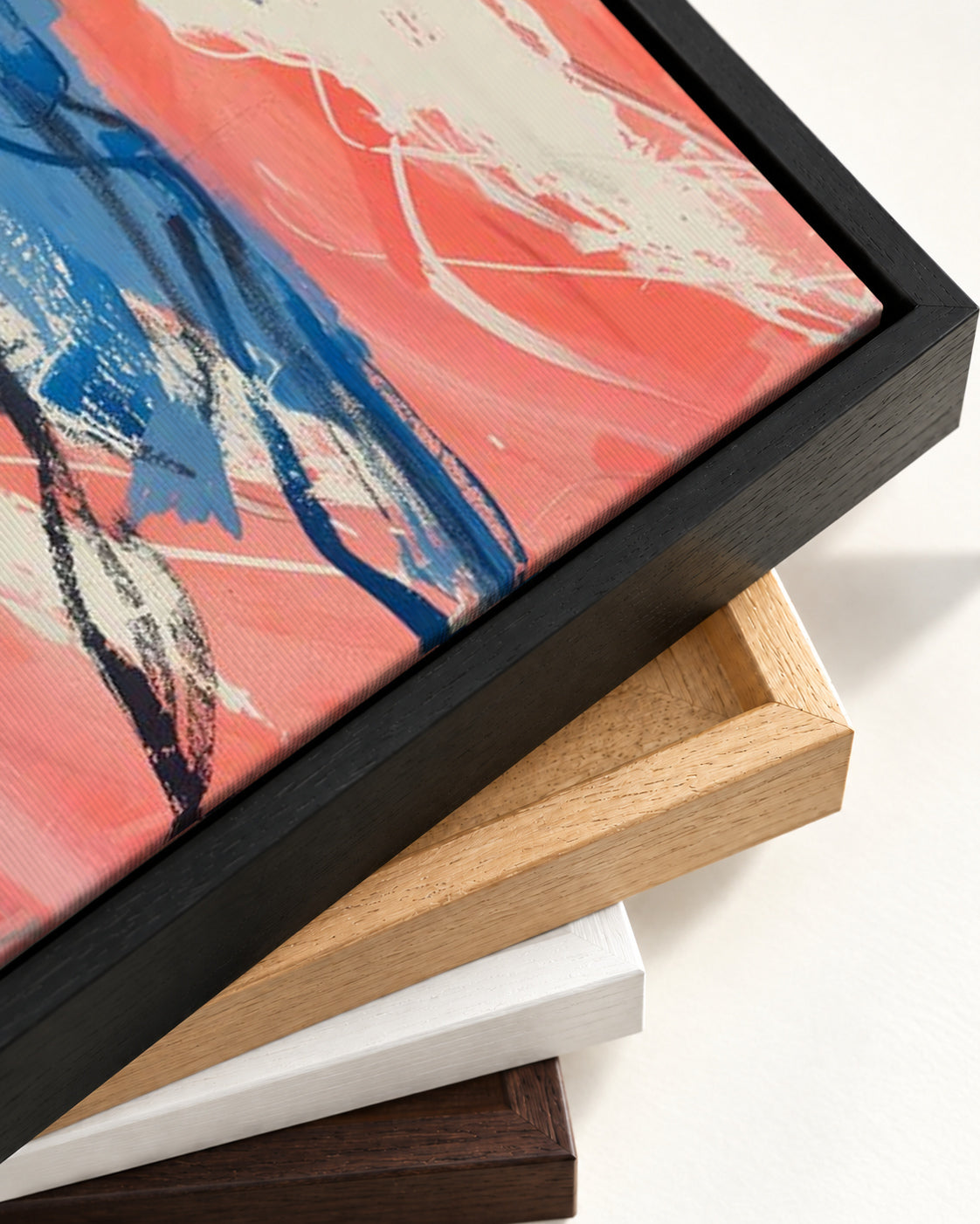 Life In Motion Canvas Art — framed canvas corner and wrapped canvas detail