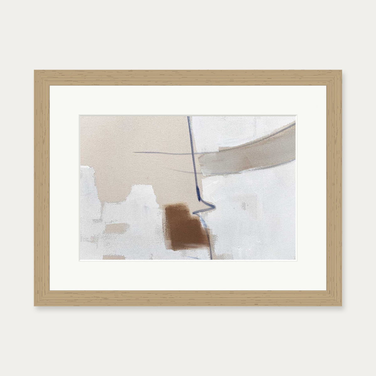 Light Taupe Textures Art Print — 30 x 40 cm — Oak Frame