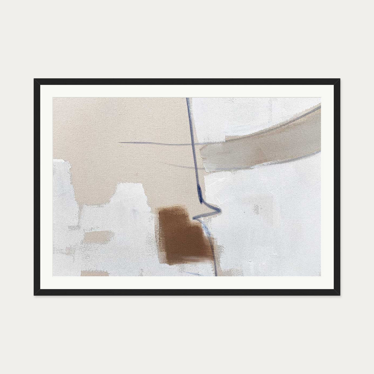 Light Taupe Textures Art Print — 70 x 100 cm — Black Frame