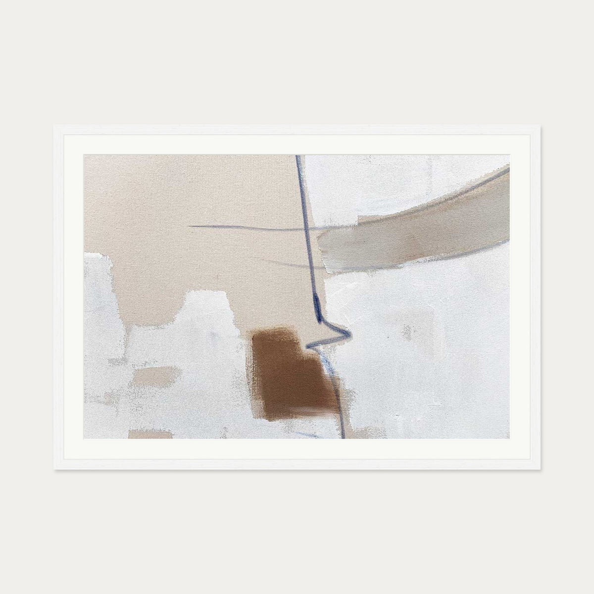Light Taupe Textures Art Print — 70 x 100 cm — White Frame