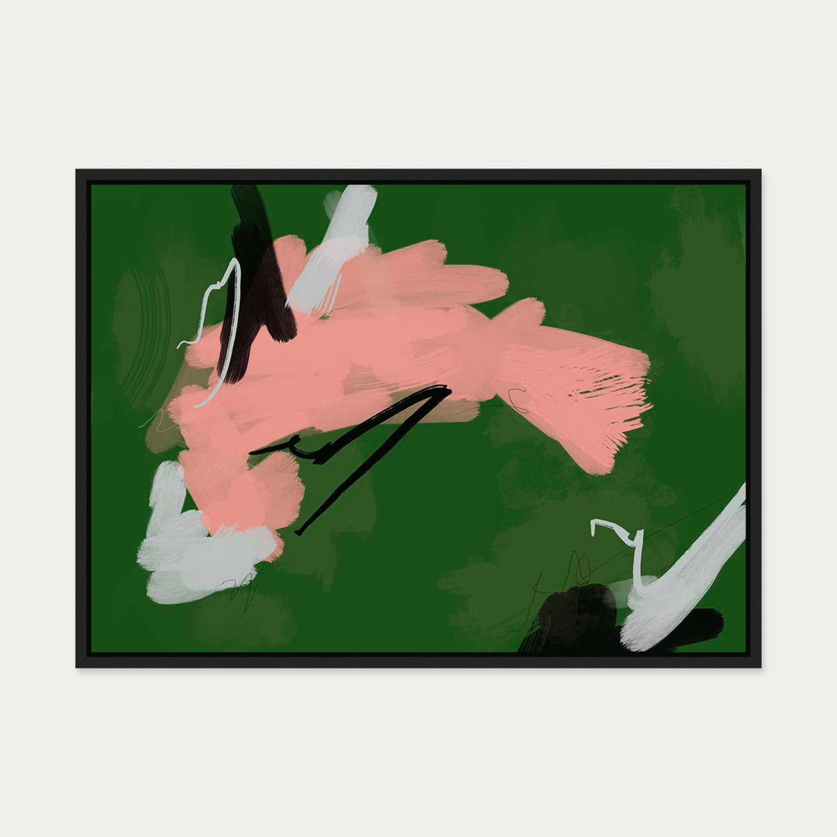Lily Pond Canvas Art — 50 x 70 cm — Black Frame