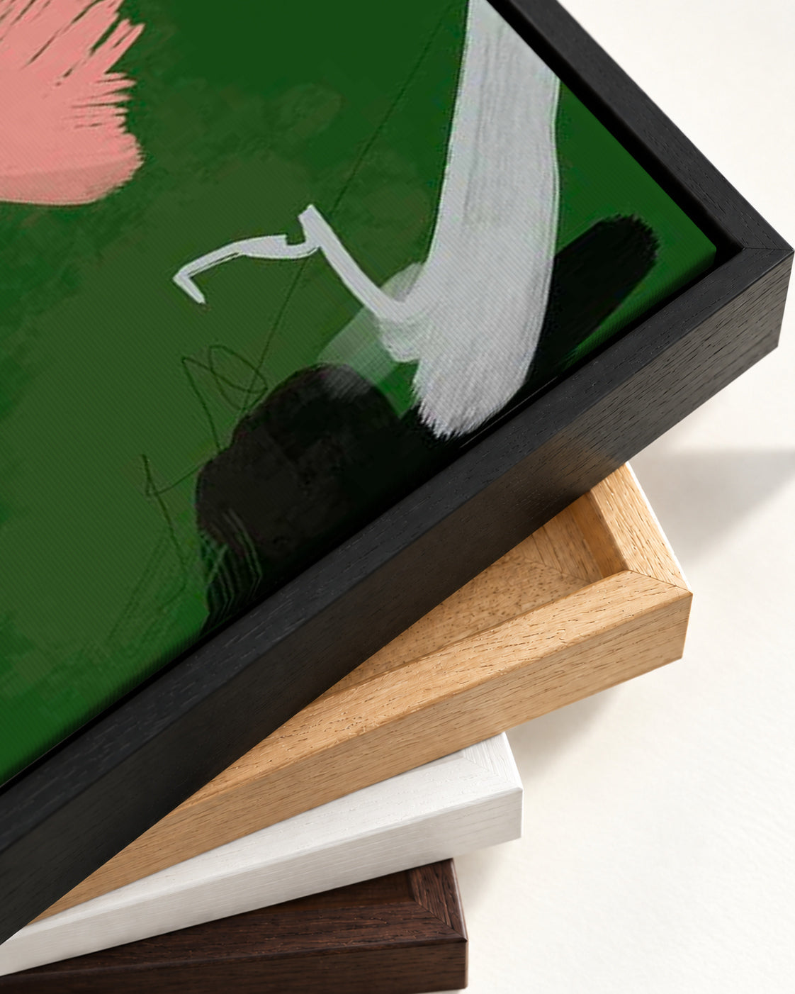 Lily Pond Canvas Art — framed canvas corner and wrapped canvas detail