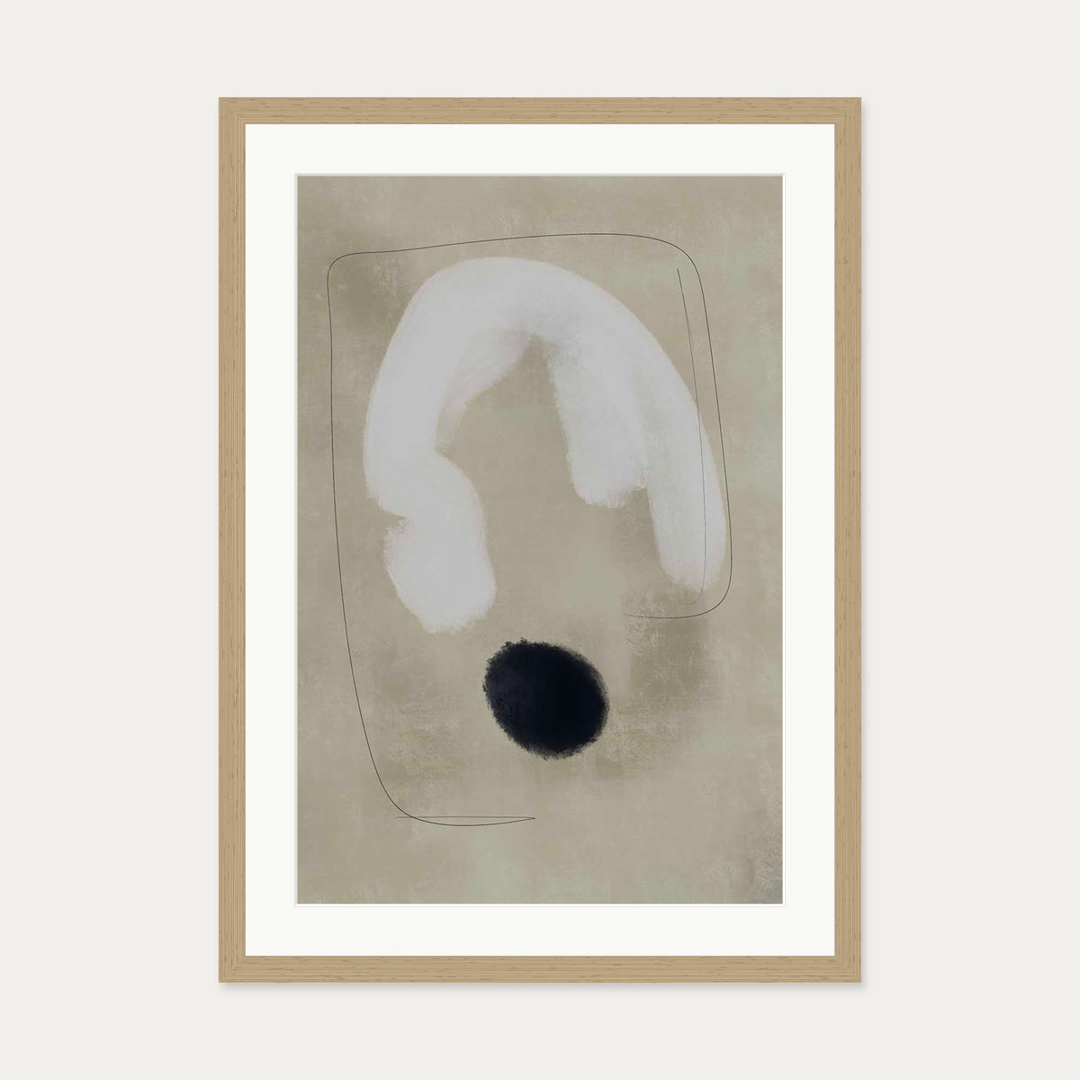 Limestone Rocks Art Print — 50 x 70 cm — Oak Frame