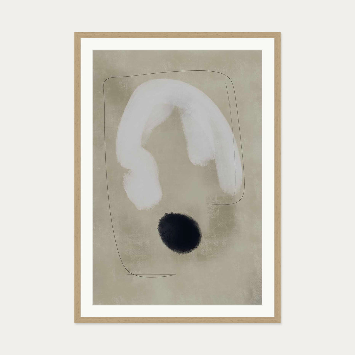 Limestone Rocks Art Print — 70 x 100 cm — Oak Frame