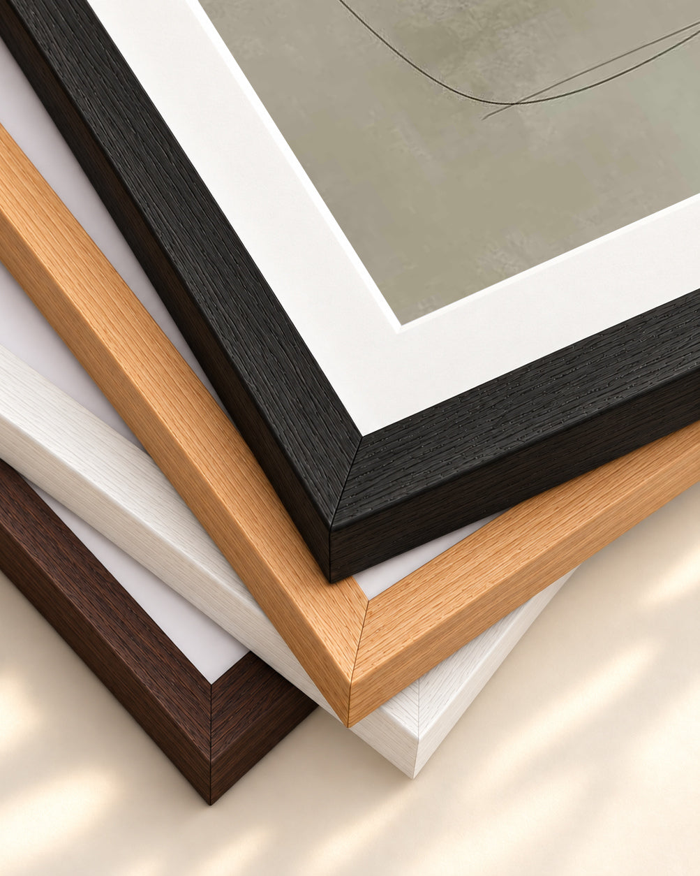 Limestone Rocks Art Print — framed print corner with 5 cm mount and bevel