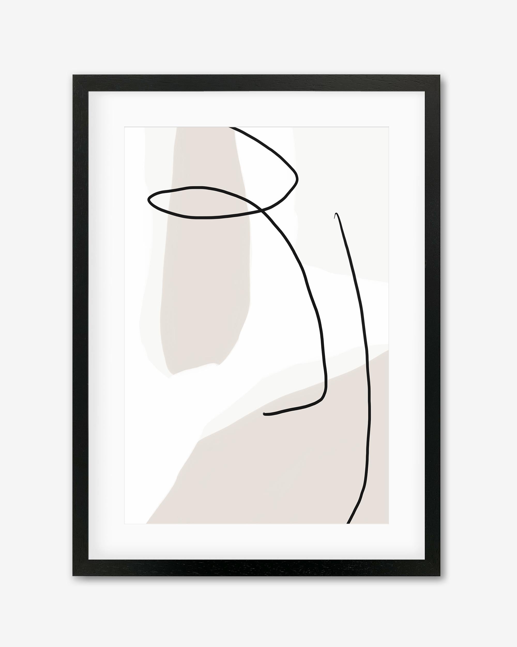 Contemporary Face Line Framed Art