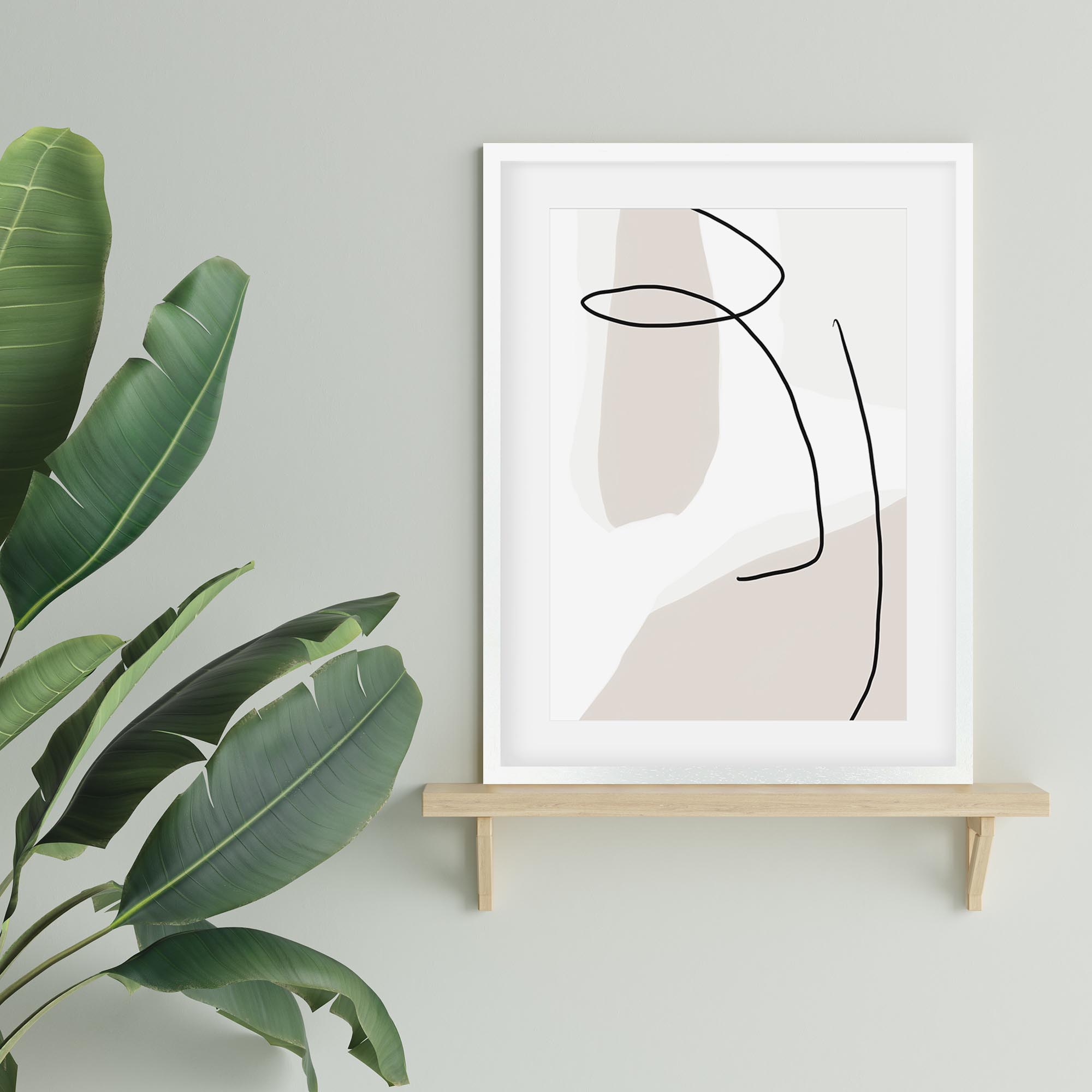 Contemporary Face Line Framed Art