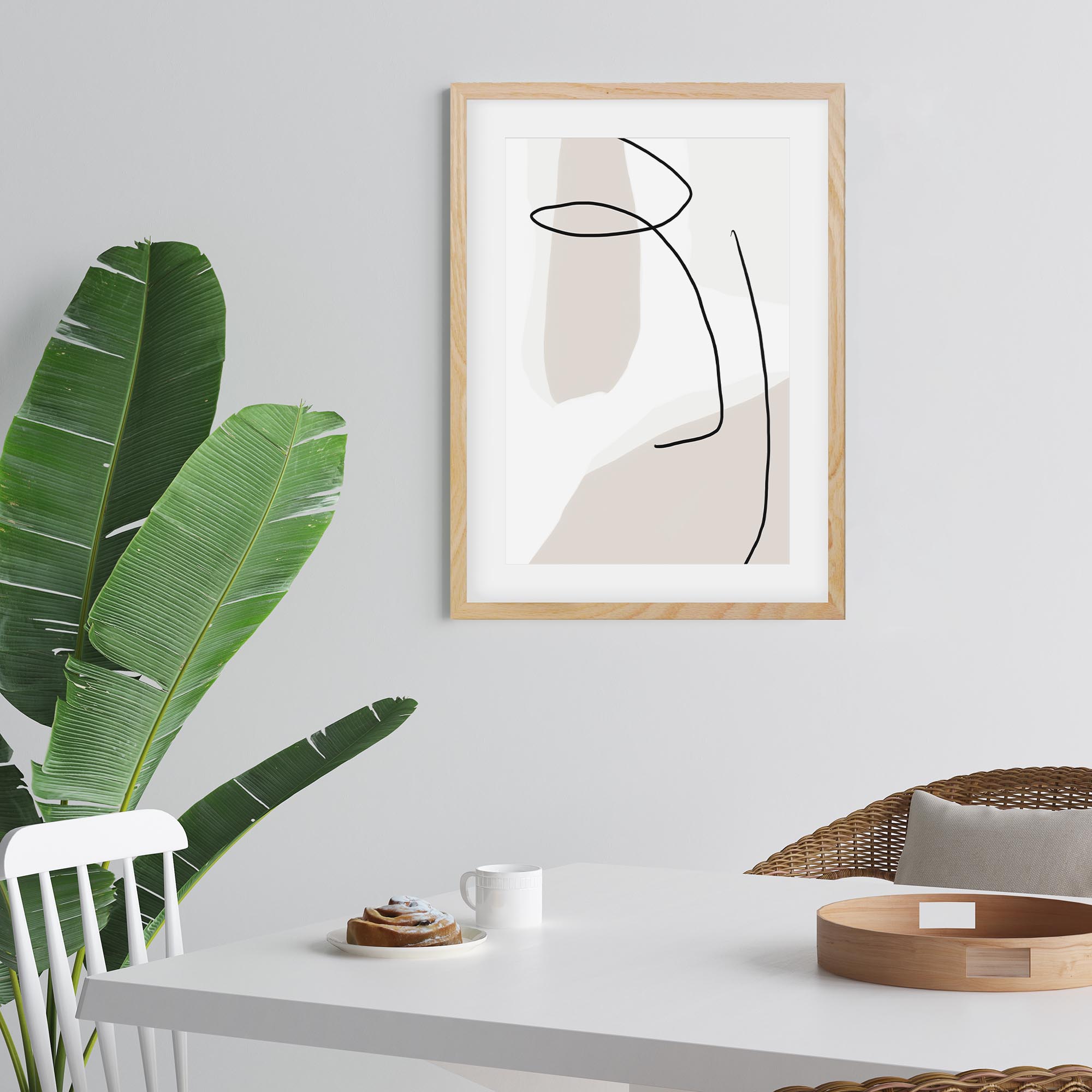 Contemporary Face Line Framed Art