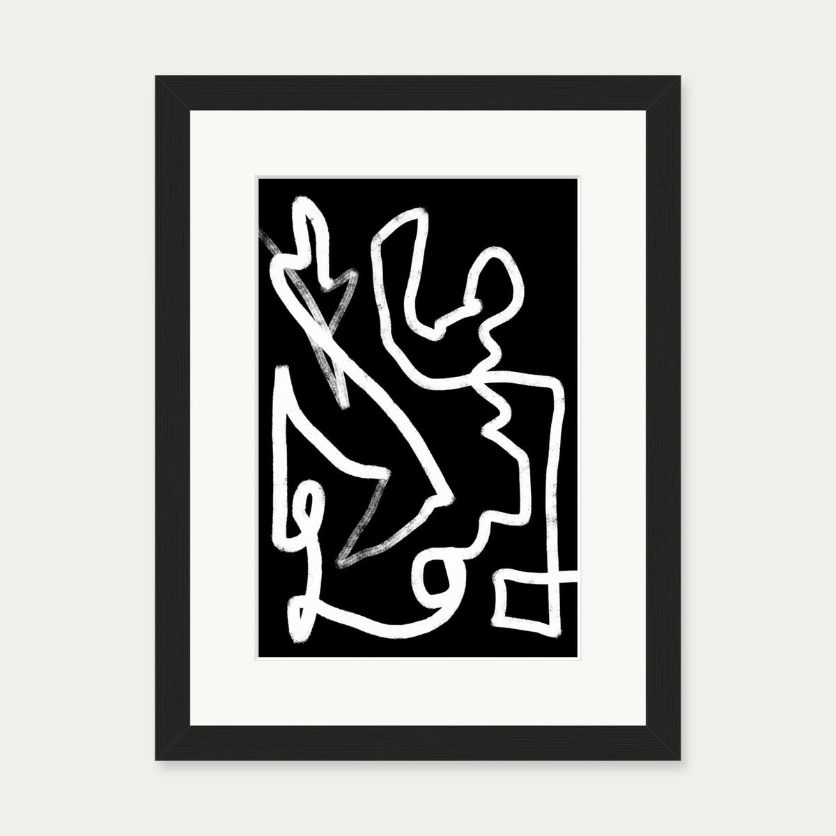 Lines In Movement Art Print — 30 x 40 cm — Black Frame