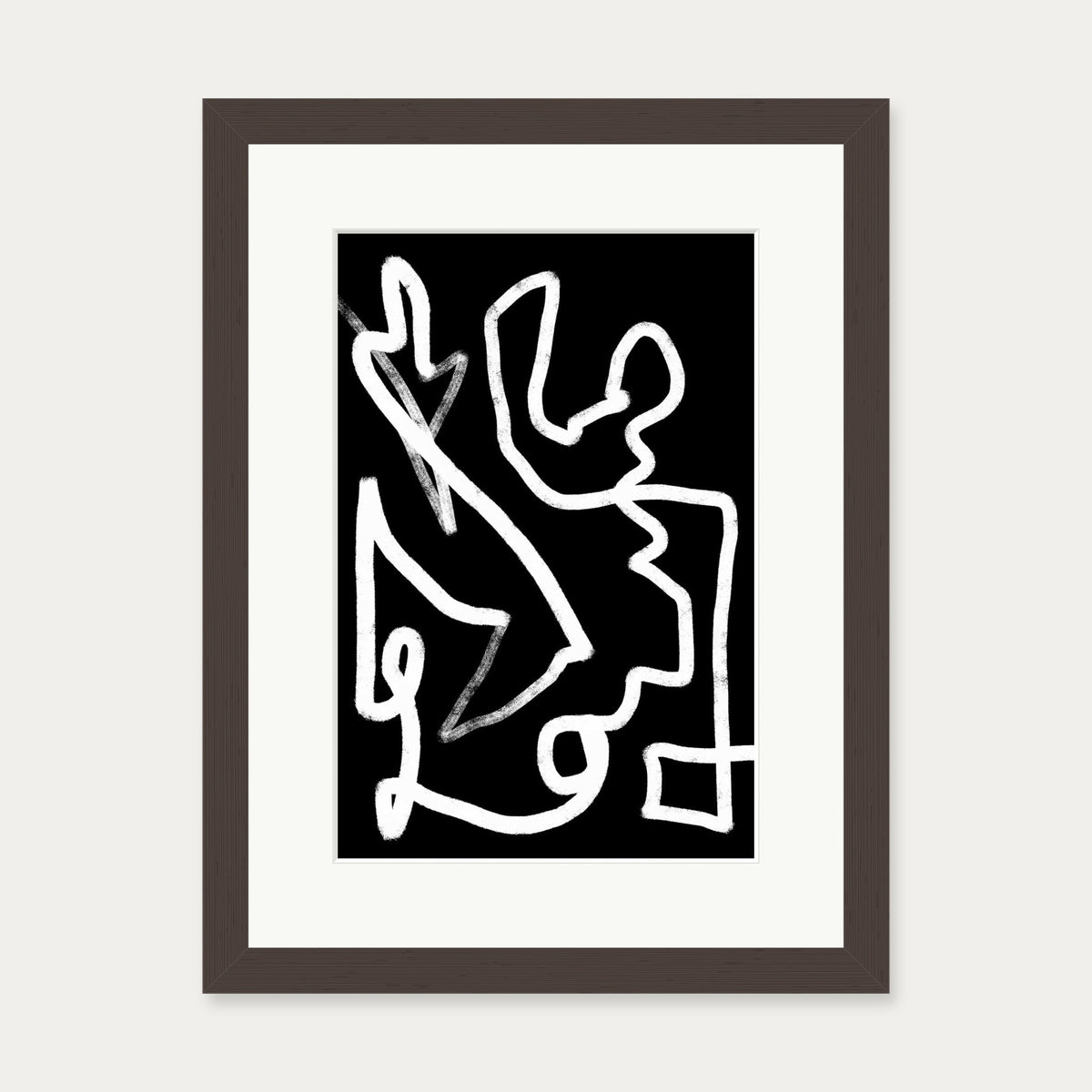 Lines In Movement Art Print — 30 x 40 cm — Brown Frame