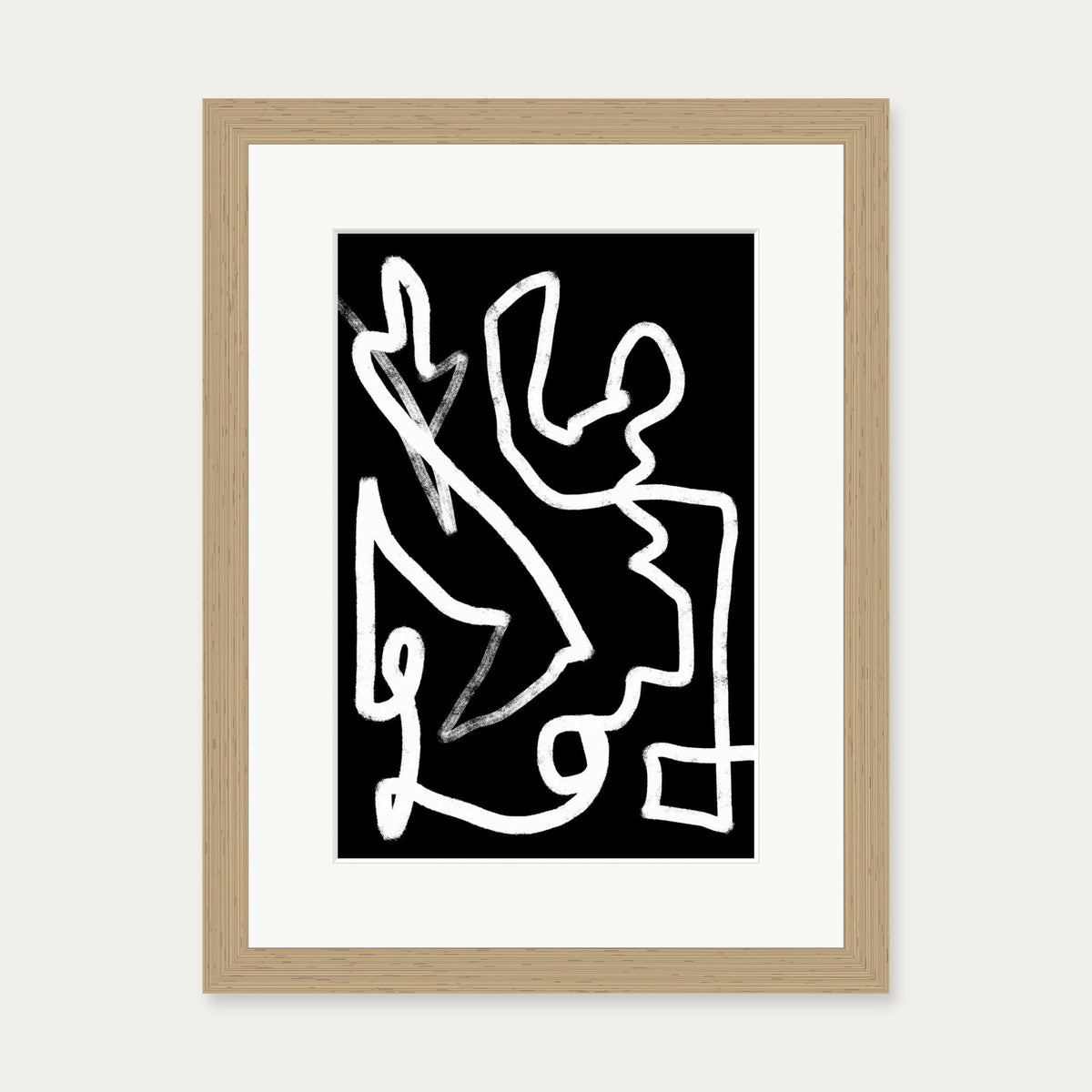 Lines In Movement Art Print — 30 x 40 cm — Oak Frame