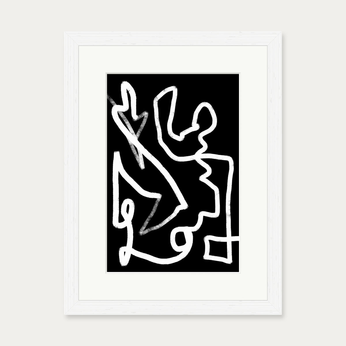 Lines In Movement Art Print — 30 x 40 cm — White Frame