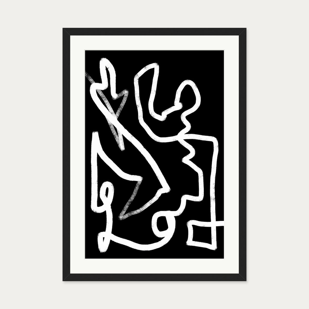 Lines In Movement Art Print — 50 x 70 cm — Black Frame