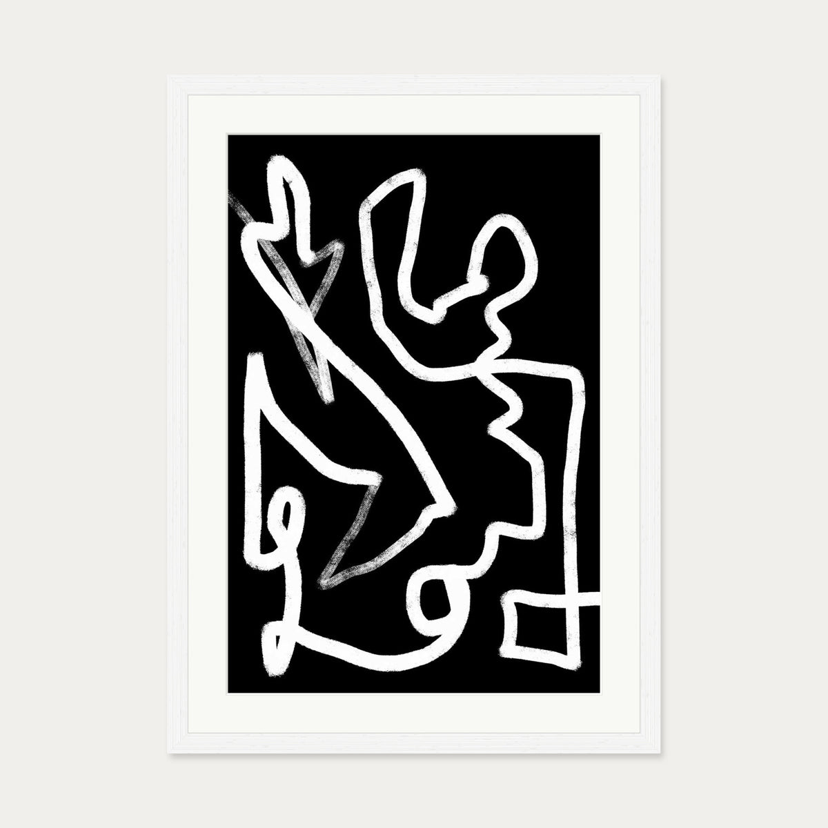 Lines In Movement Art Print — 50 x 70 cm — White Frame