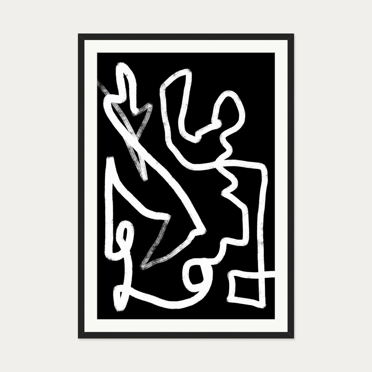 Lines In Movement Art Print — 70 x 100 cm — Black Frame