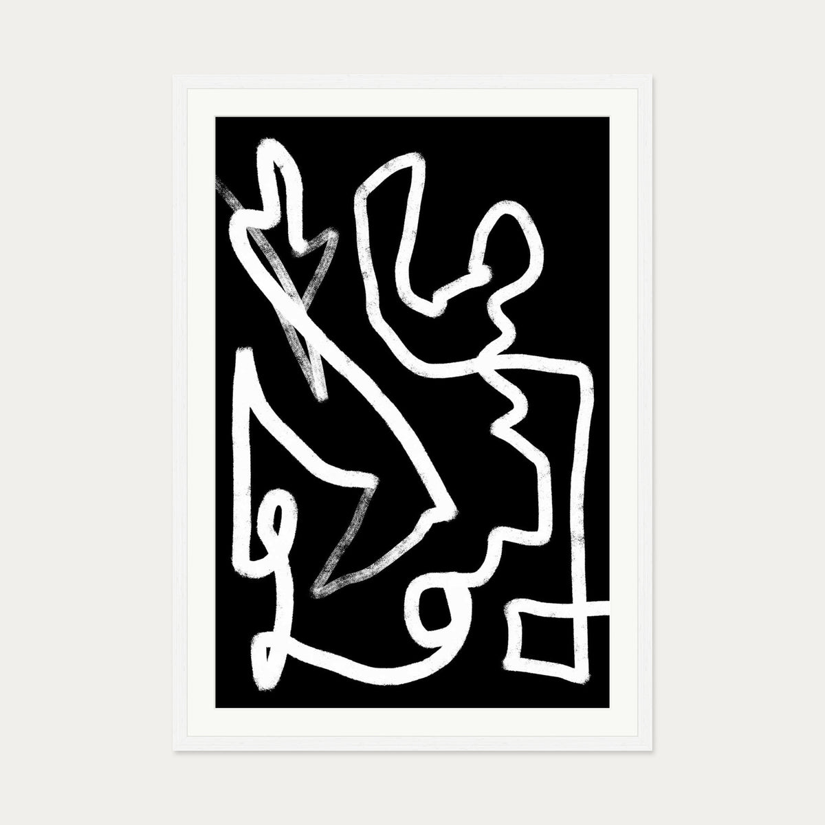 Lines In Movement Art Print — 70 x 100 cm — White Frame