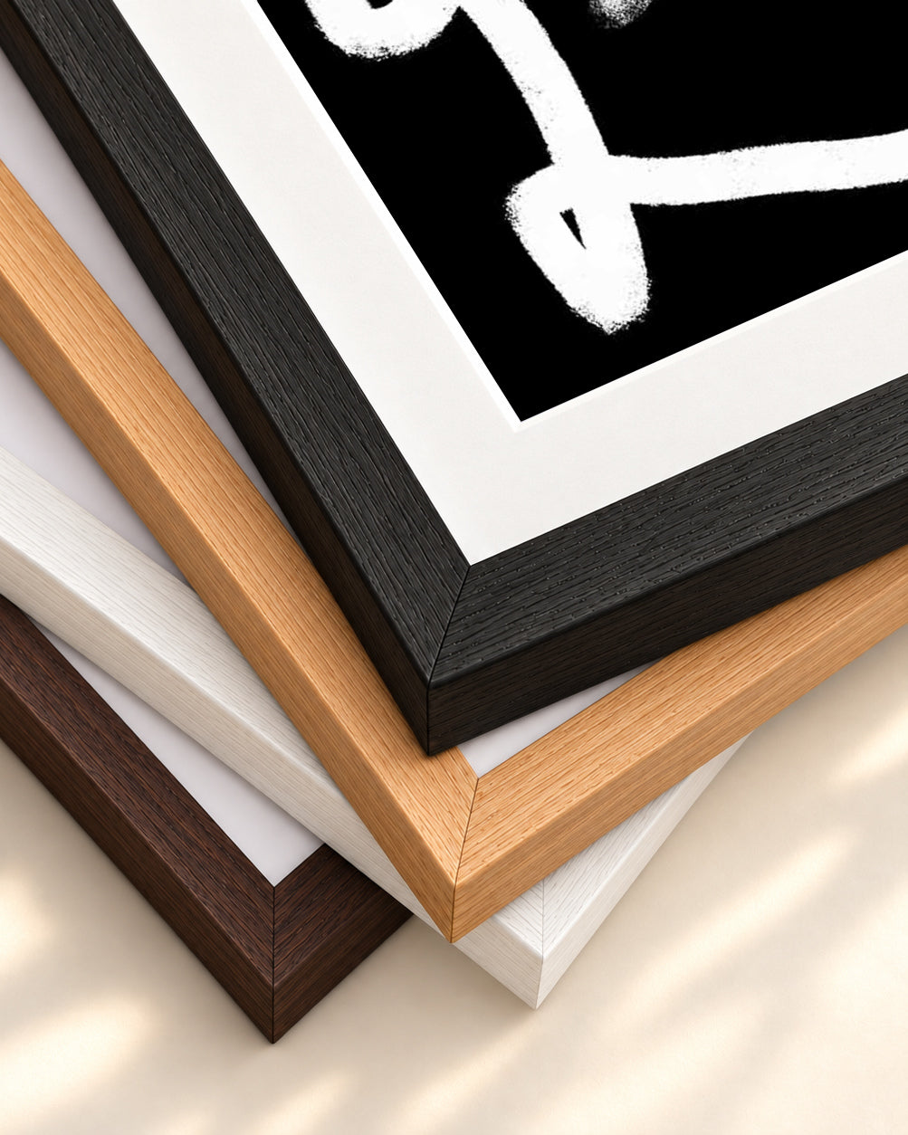Lines In Movement Art Print — framed print corner with 5 cm mount and bevel