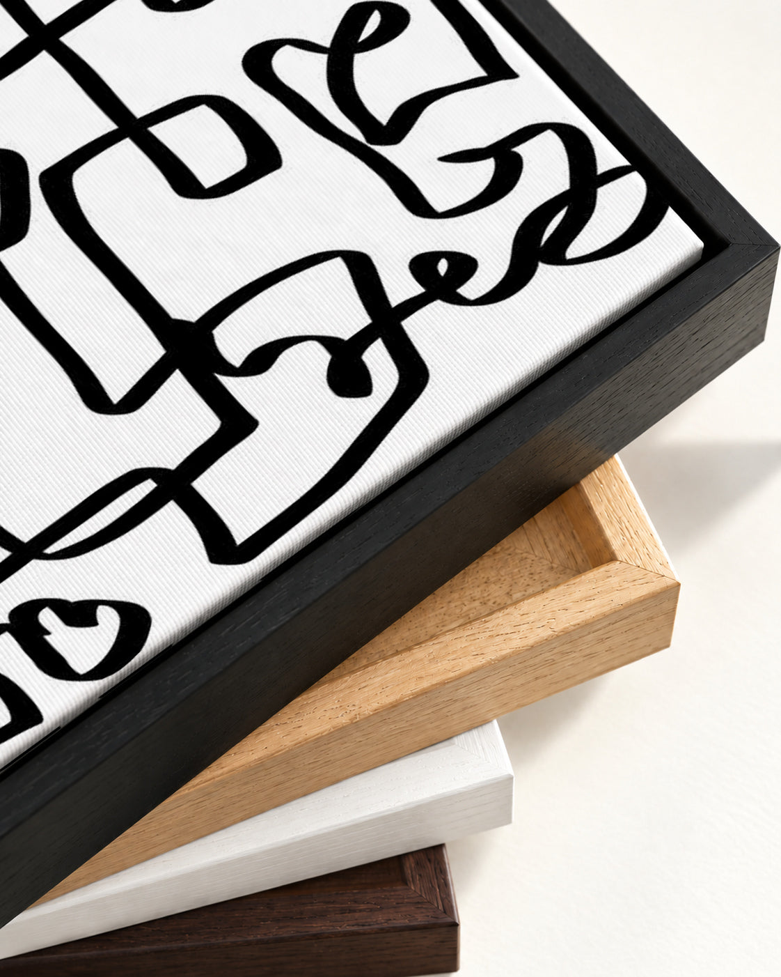 Lines Of The Maze Canvas Art — framed canvas corner and wrapped canvas detail