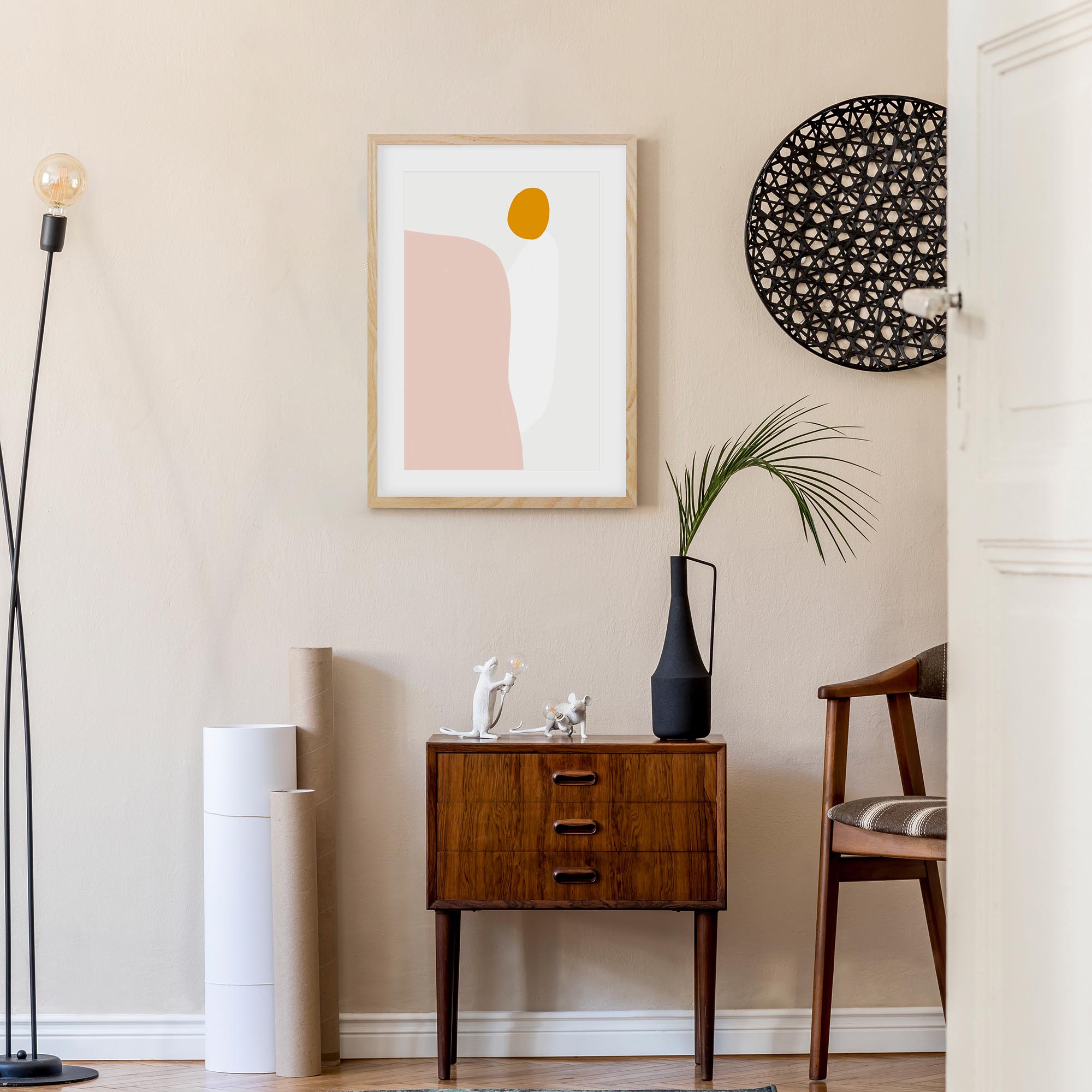 Gouache Organic Shapes Framed Art