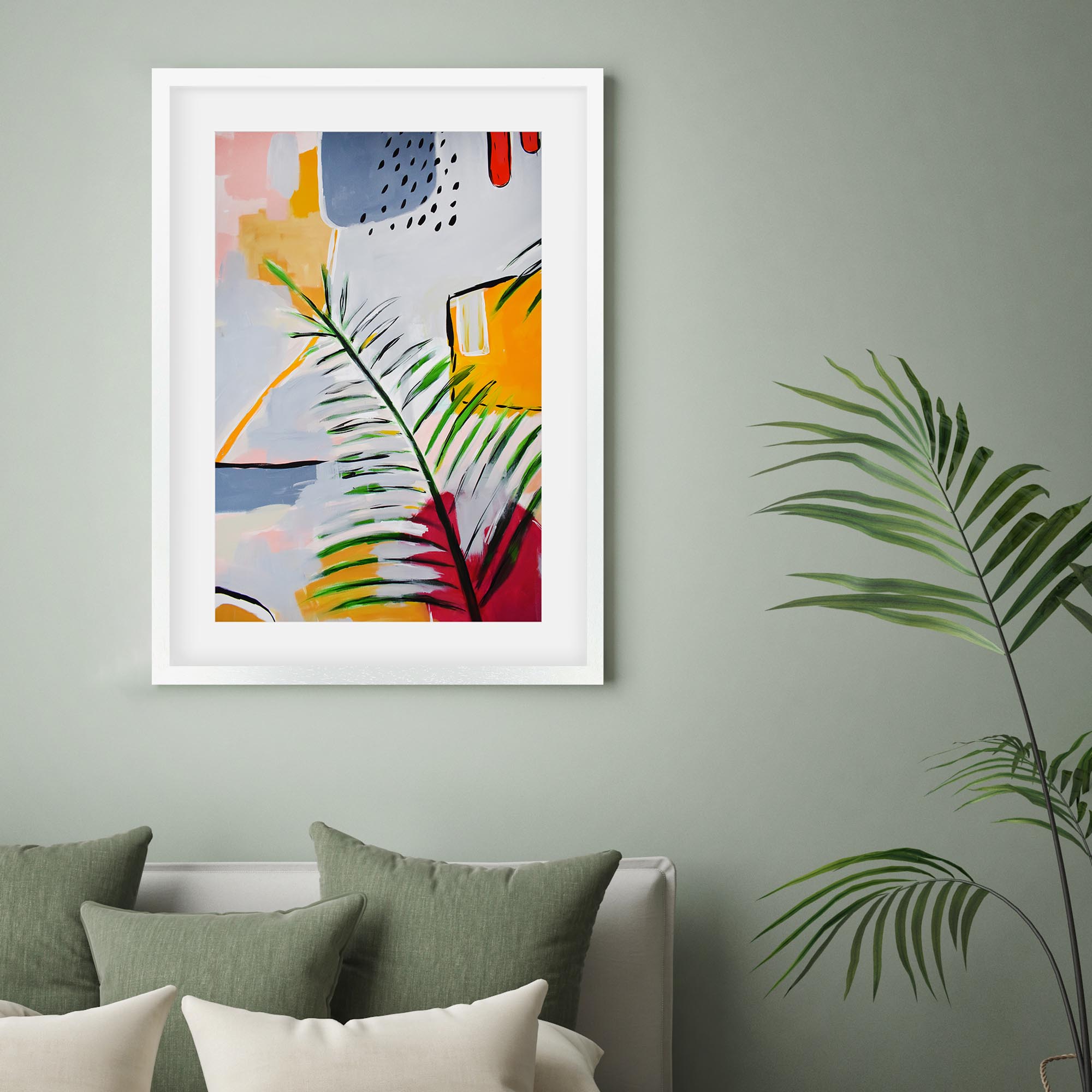 Botanical Abstract Leaf Framed Art