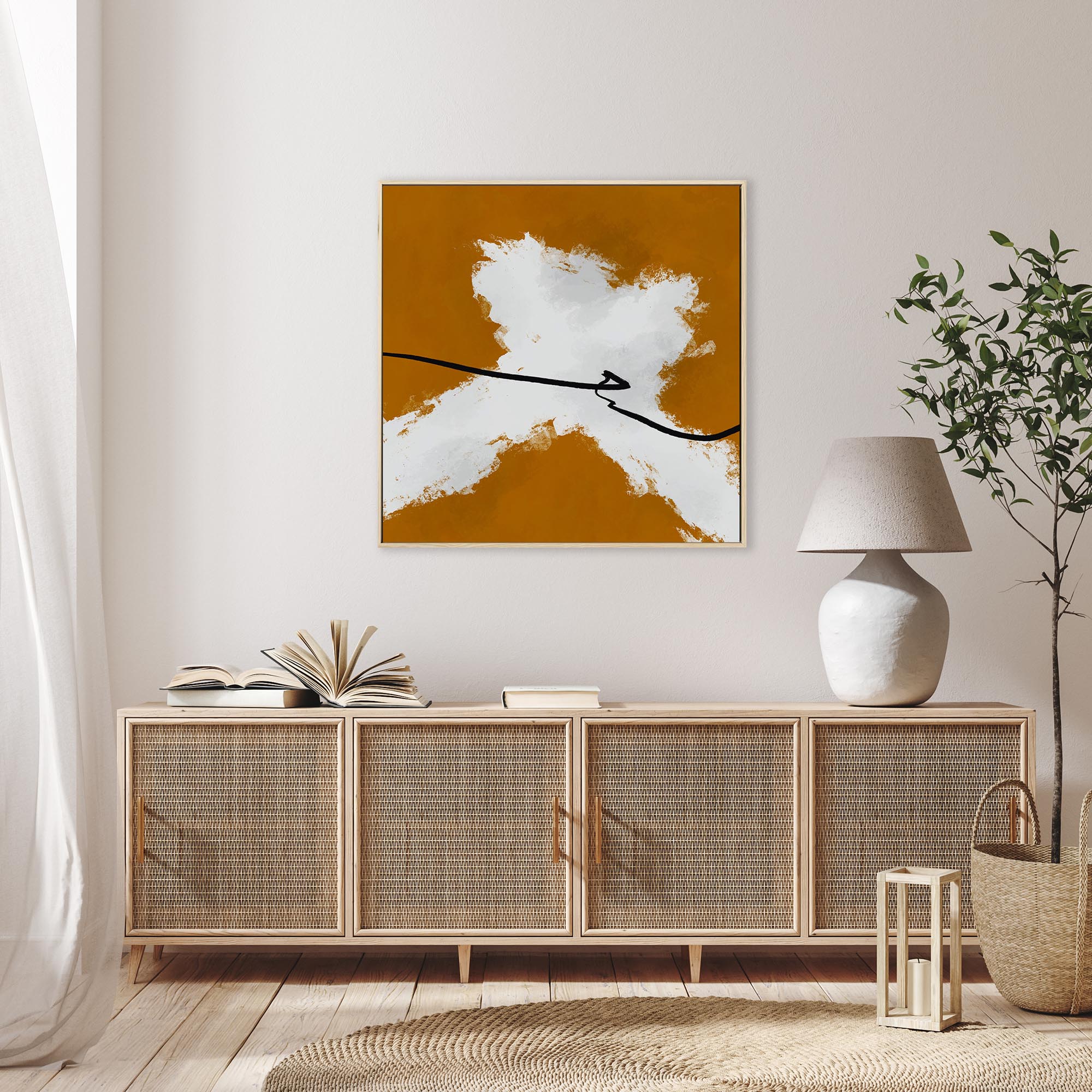 Burnt Orange Haze II Framed Canvas