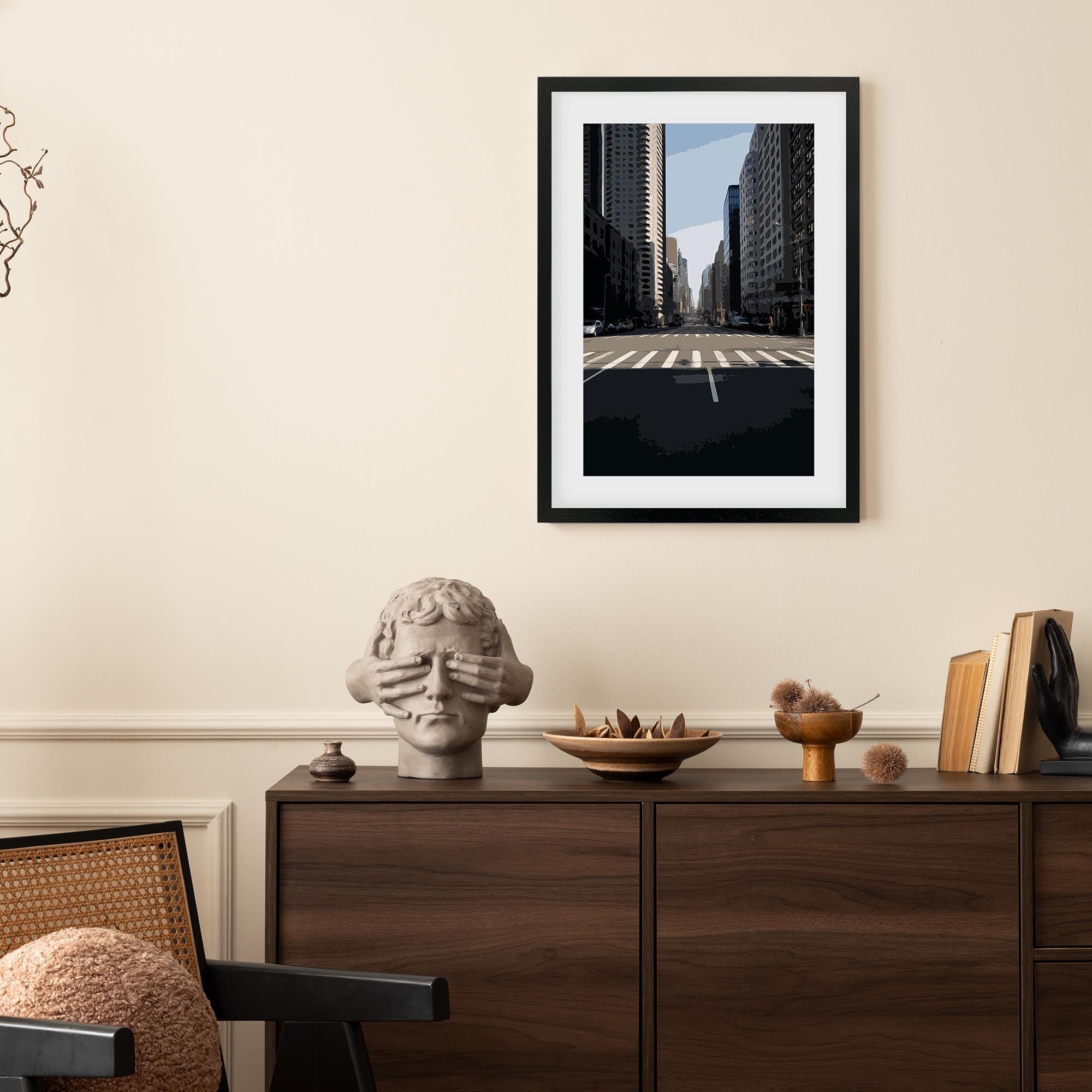 Brushed New York Framed Art